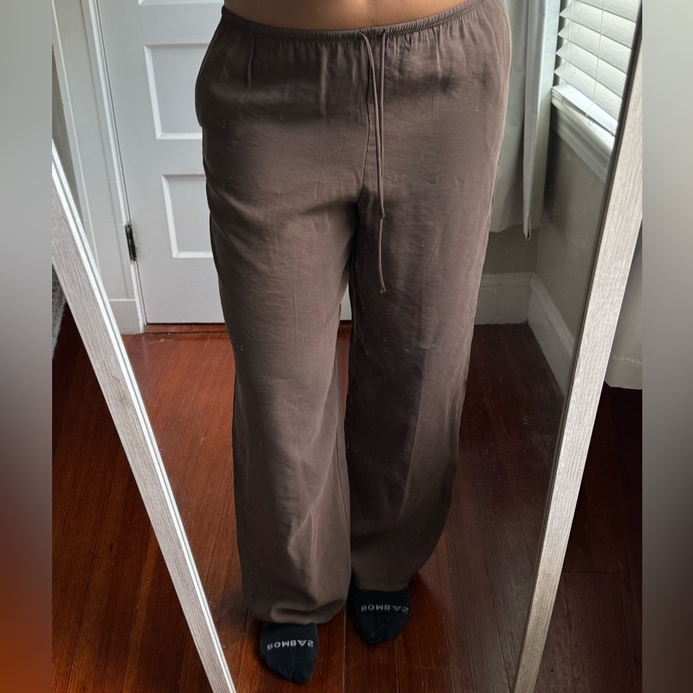 Zara Women’s Chocolate Brown Linen Pants